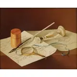 Antonio Matallana, Still-life with Paper and Pen, Oil on masonite