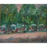 Jakub Zucker, Restaurant in Versailles, Oil on canvas
