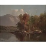 William Bruce, Bucolic River View, Oil on artist board