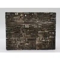 Arnaldo Pomodoro, Untitled, Silvered Bronze box with brutalist lid