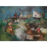 Marcia Marx, Bridal Mazurka, Mixed media on canvas