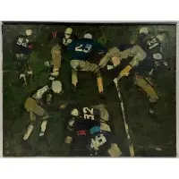Harvey Schmidt, The Wham in Football, Oil on canvas