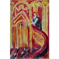 Balcony by Jessica Daryl Winer, Watercolor and Ink on paper, sold Jan 2024