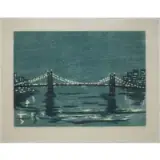 Richard Bosman, Bridge I, Woodcut in colors