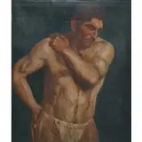 Academic Study, Study of Male Figure, Oil on canvas