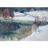 Carl Kayser-Eichberg, Winter Wonderland, Watercolor on paper