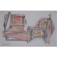 Dorothy Dehner, 83, Watercolor and ink on woven paper