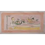 Graham Sutherland, Articulated Forms (Pink Background) Forms on a Terrace, Lithographs in colors