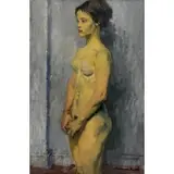 Raphael Soyer, Standing Female Nude, Oil on canvas