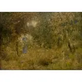 Helen Savier DuMond, Lady in Landscape, Oil on canvas laid on artist board