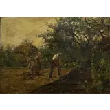 Joseph Milne, Family Working in the Field, Oil on canvas