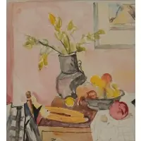 April 28 1950 by Luigi Lucioni, Watercolor with pencil, sold Dec 2023