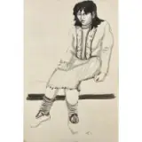 Marshall Glasier, Miss Silverstein, Pen and ink with wash on paper