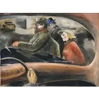 Reginald Grooms, Through the Windshield, Oil on canvas