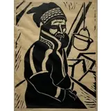 Gustav Hagemann, 1932, Portrait of Laplander, Woodblock print