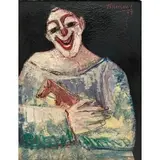 Nahum Tschacbasov, Peaceful Clown, Oil on board