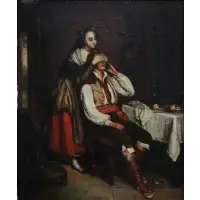 J. Tocra, Guess Who?, Oil on tin