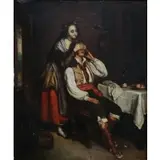 J. Tocra, Guess Who?, Oil on tin