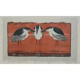 Otto Eckmann, Nachtreiher (Night Herons), 1896, Color woodcut on Japan paper