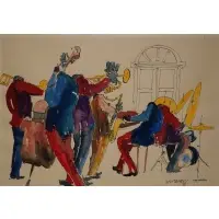 Leo Meierdorff, New Orleans, Watercolor and ink on paper