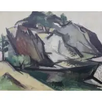 Mommie Schwartz, Gothic Rocks, Oil on board