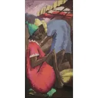 Savain Petion, Portrait of Village women, Acrylic on board
