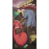 Savain Petion, Portrait of Village women, Acrylic on board
