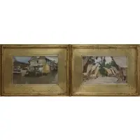 Ivan Kalmykov, Bankok"?. From a Pelham, NY collection. Dimensions: 5 7/8, Oil on canvas board