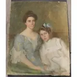 Wilton Robert Lockwood, Mother and daughter, Oil on canvas