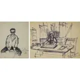 Arbit Blatas, Untitled, Lot of Two Marker on Board Drawings