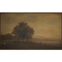 Hudson River Scene by Hermann Fuechsel, Oil on canvas, sold Feb 2024