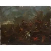 August Querfort, Calvary Skirmish, Oil on copper