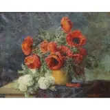 Max Theodore Streckenbach, Still-Life with Poppies, Oil on canvas