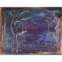 Ludwig Bemelmans, Cap d'Antibes, Mixed media on paper laid on board