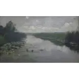 Frederick William Elwell, Bucolic Water Scene, Oil on canvas