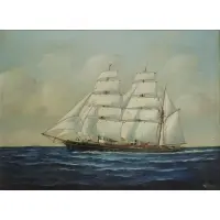 Joe Selby, Sailing Yacht, oil on board