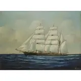 Joe Selby, Sailing Yacht, oil on board