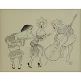 Al Hirschfeld, SOME LIKE IT HOT (Tony Curtis, Marilyn Monroe, and Jack Lemon), pen and ink on illustraion board