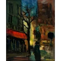 Giuseppe Minardo, Roma /Angolo di Periferia (Rome/ Corner of the Suburbs), Oil on artist board
