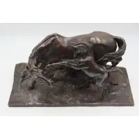 Pierre Jules, MENE (French, 1810-1879), A large bronze horse grouping signed on the base