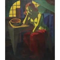 George Beline, Empty Bowl, Oil on canvas