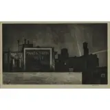 Armin Landeck, Manhattan Nocturne, Drypoint etching, 1938
