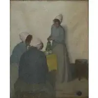 Myron G. Barlow, Tasse de Cafe (Cup of Coffee), Oil on canvas