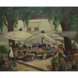 Nell Choate Jones, Flower Market, Oil on canvas