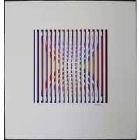 Mogen David by Yaacov Agam, 2000, screen print on paper, sold Oct 2023