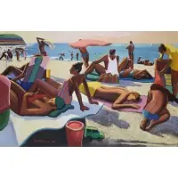 Michael Patterson, Beach Scene, Oil on canvas