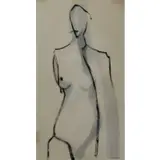 Balcomb Greene, Female Nude, Ink and watercolor on paper