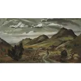 Lloyd Lozes Goff, 3 Hills Ranch, Oil on board