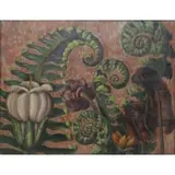 Ethelyn Cosby Stewart, Flowers and leaves, Oil on canvas laid on board