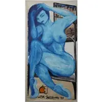 L. A. Willette, 97 to lower right. From a Roslyn, NY estate, Dimensions: 60, Oil on unstretched canvas